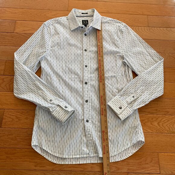 Armani Exchange Dress Shirt Men's M Striped Snap Button Up Front VTG 2013 Spring - Picture 7 of 7
